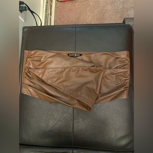 Shein PU Leather Tie Tube Top